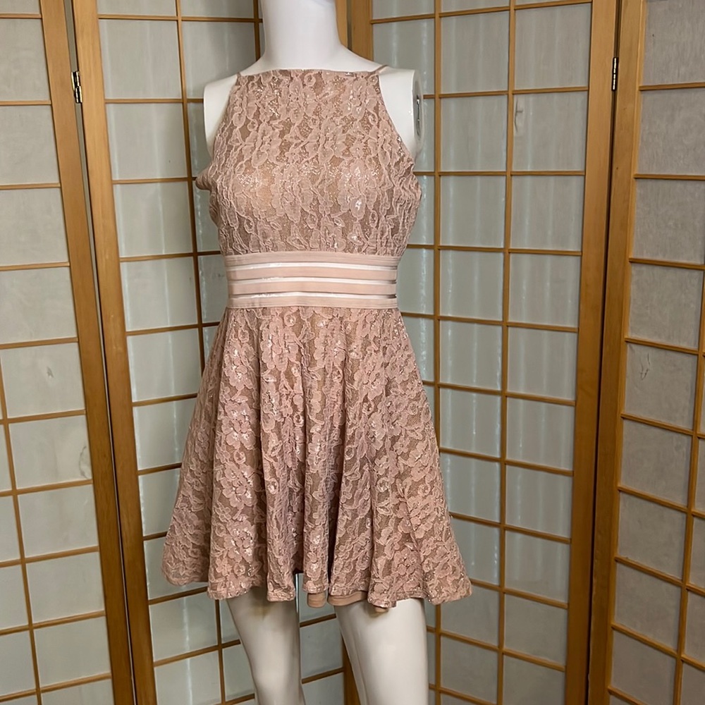 ❌ SOLD 💝 LIVE SHOW 💝BUNDLE ❌Lace All Over Skater Skirt Dress CITY STUDIO Size 13 - Picture 1 of 15